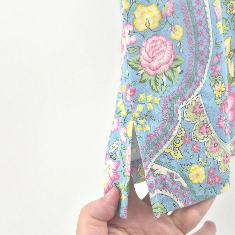 EP Pro Golf Skort Blue Yellow Floral‎ 10 Women's Skirt Pockets Activewear Tennis
